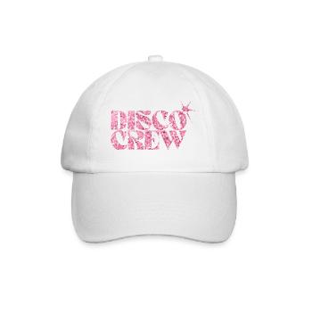 Disco Crew Pink Glitzer Logo - Baseballkappe - Weiß/Weiß - Vorne