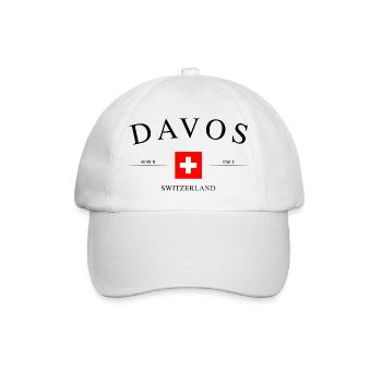 Davos Switzerland – Holiday Souvenir & Gift - Baseball Cap - white/white - Front