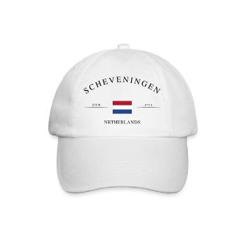 Scheveningen Niederlande Urlaub Souvenir Geschenk - Baseballkappe - Weiß/Weiß - Vorne