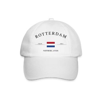 Rotterdam, Pays-Bas – Souvenir et cadeau de vacances - Casquette classique - blanc/blanc - Devant