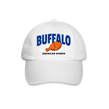 Buffalo Wing Football Shirt – Lustiges Fan Design - Baseballkappe - Weiß/Weiß - Vorne