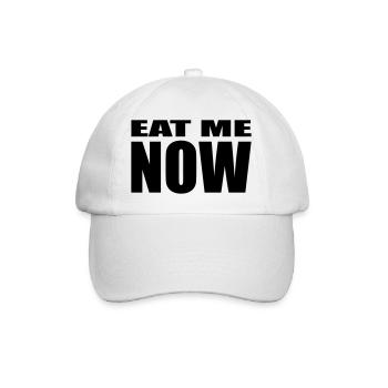 EAT ME NOW - Baseball Cap - white/white - Front