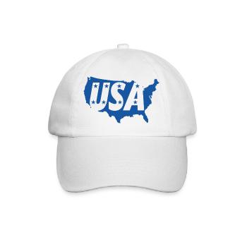 Patriotic United States map with governments - Baseball Cap - white/white - Front