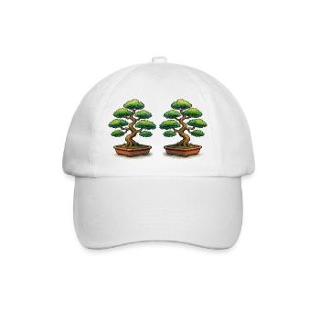 Doppelbonsai Zwillinge - Baseballkappe - Weiß/Weiß - Vorne