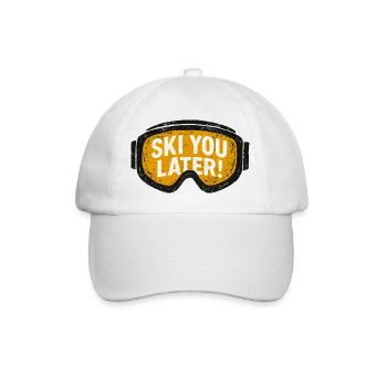 Ski You Later – Grunge Skibrille - Baseballkappe - Weiß/Weiß - Vorne