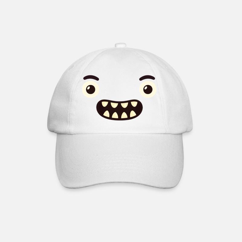 Monster Face - Baseball Cap - white/white
