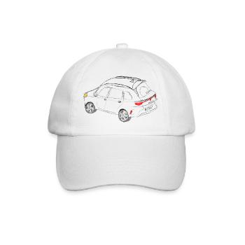 Voiture vintage incolore dessiné - Casquette classique - blanc/blanc - Devant