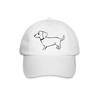 dachshund - Baseball Cap - white/white - Front