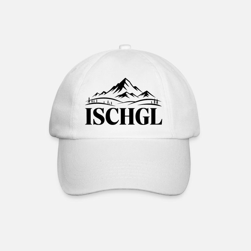Ischgl - Souvenir Design - Baseballkappe - Weiß/Weiß