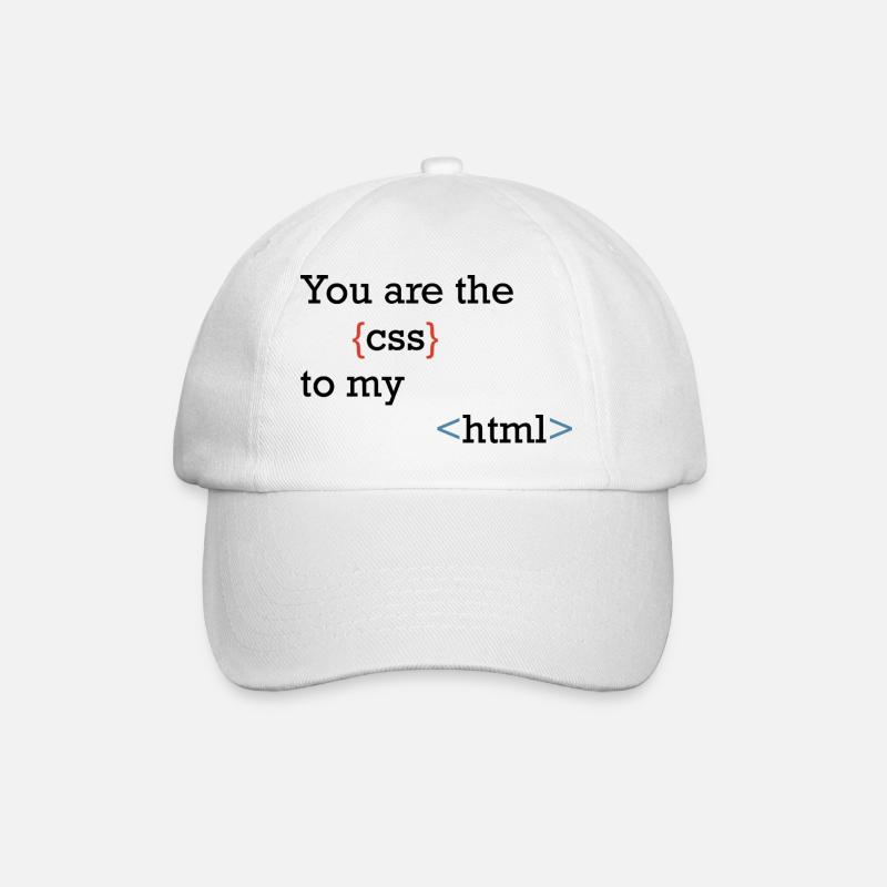 CodeSymbolism Curly and Angle - Baseball Cap - white/white