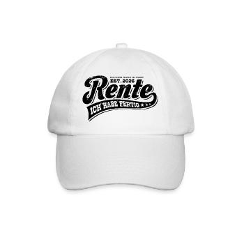 Rente 2026 | Ruhestand | Pension | Ich habe fertig - Baseballkappe - Weiß/Weiß - Vorne