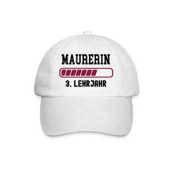 Ausbildung Maurerin 3. Lehrjahr Maurer Lehre - Baseballkappe - Weiß/Weiß - Vorne