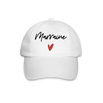 Marraine coeur idée cadeau - Casquette classique - blanc/blanc - Devant