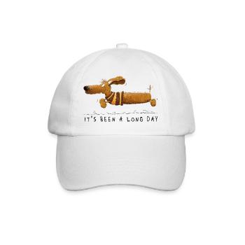 Ça a été une longue journée drôle de teckel - Casquette classique - blanc/blanc - Devant