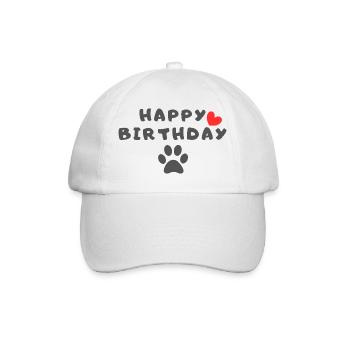Happy Birthday Dog - Baseballkappe - Weiß/Weiß - Vorne