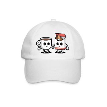 Coffee and Cigarettes  - Funny Balkan Breakfast  - Baseball Cap - white/white - Front