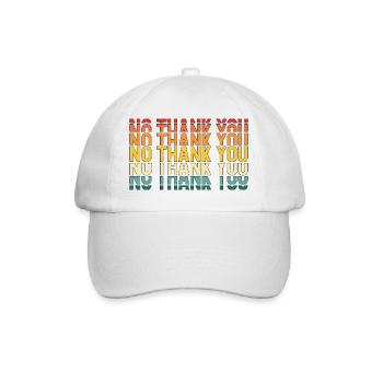 No Thank You - Baseball Cap - white/white - Front