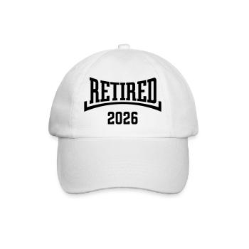 Im Ruhestand 2026 (Ruhestand / Konkav / Schwarz) - Baseballkappe - Weiß/Weiß - Vorne