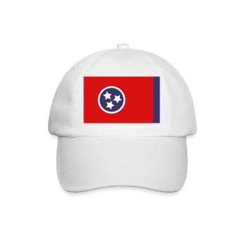 Tennessee-Flagge - Baseballkappe - Weiß/Weiß - Vorne