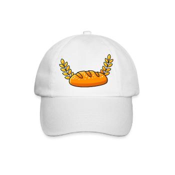 Golden Bread Body with Wheat Branches - Baseball Cap - white/white - Front