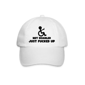 Not disabled, just completely confused! # - Baseball Cap - white/white - Front