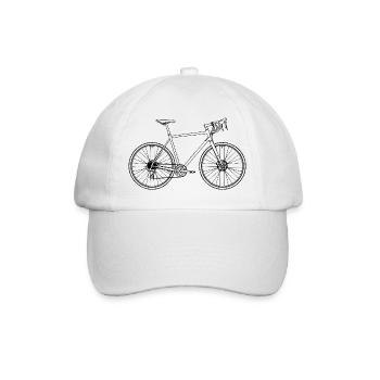 Road Bike Minimal Art Retro – Pure Speed - Baseball Cap - white/white - Front