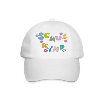 Bunte Schulkind Buchstaben - Baseballkappe - Weiß/Weiß - Vorne