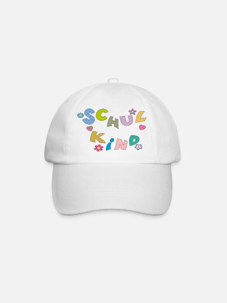 Bunte Schulkind Buchstaben - Baseballkappe - Weiß/Weiß