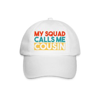 Mon escouade m’appelle cousin Typographie rétro colorée - Casquette classique - blanc/blanc - Devant