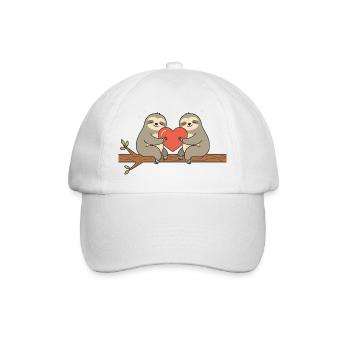 Paresseux de la Saint-Valentin – Charme de couple - Casquette classique - blanc/blanc - Devant
