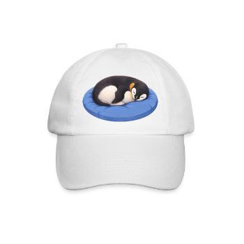 Süßer Cartoon Pinguin Schlafen Kuscheln - Baseballkappe - Weiß/Weiß - Vorne