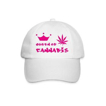 Königin des Cannabis - Baseballkappe - Weiß/Weiß - Vorne