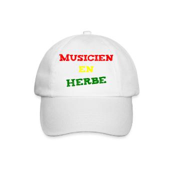 MUSICIEN EN HERBE ! (reggae, ska, dub) - Casquette classique - blanc/blanc - Devant
