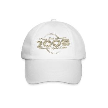 Einzigartiger 18 Geburtstag Jahrgang 2008 Retro - Baseballkappe - Weiß/Weiß - Vorne
