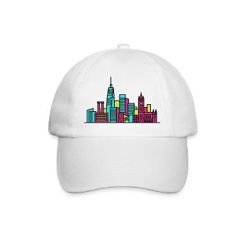 Silhouette de la skyline de la ville de Manchester Beetham Tower Art - Casquette classique - blanc/blanc - Devant