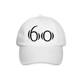 60. 60 JAHRE. 60-JÄHRIGES JUBILÄUM. 60. GEBURTSTAG. - Baseballkappe - Weiß/Weiß - Vorne