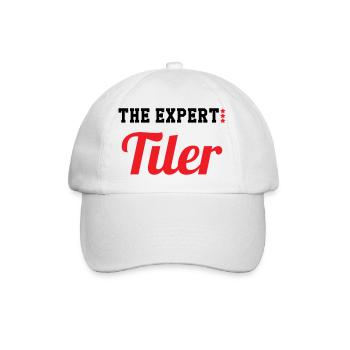 Expert tiler – pro tile laying precision - Baseball Cap - white/white - Front