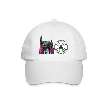 Silhouette de la ville de Vienne Art de la cathédrale Saint-Étienne - Casquette classique - blanc/blanc - Devant