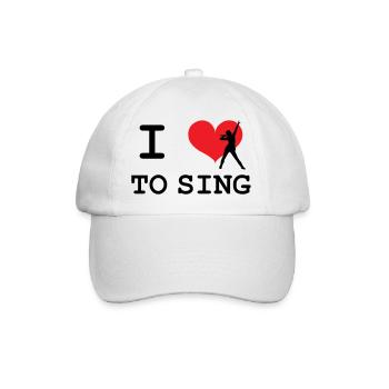 Ich liebe es zu singen - Baseballkappe - Weiß/Weiß - Vorne