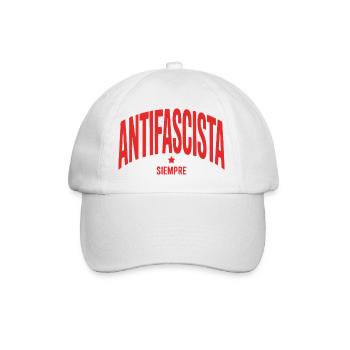 Antifascista Siempre - Antifa Tee - Baseballkappe - Weiß/Weiß - Vorne