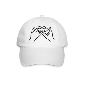Pinkie Promise Infinity Minimal Line Art Design - Baseball Cap - white/white - Front
