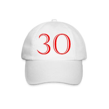 30. 30 ANS. 30e ANNIVERSAIRE. ANNIVERSAIRE 30 ANS. - Casquette classique - blanc/blanc - Devant