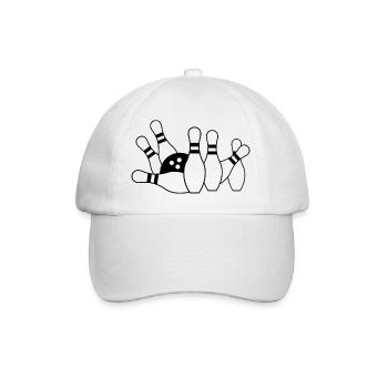 Bowling pills and ball - Baseball Cap - white/white - Front