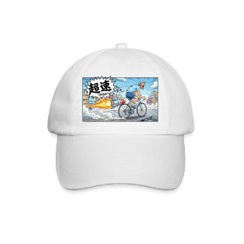 Hypervelocity-Radfahrer mit Raketenexplosion - Baseballkappe - Weiß/Weiß - Vorne