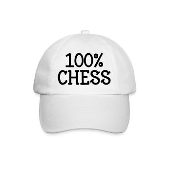 100% Échecs : Motif Stratégie Cavalier et Fou Noir - Casquette classique - blanc/blanc - Devant