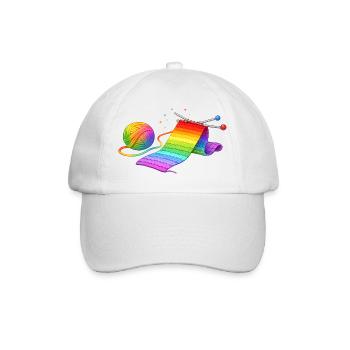 Illustration de tricot d’écharpe arc-en-ciel - Casquette classique - blanc/blanc - Devant