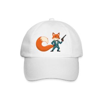 Fox Gentleman with Pistol - Baseball Cap - white/white - Front