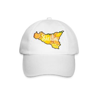 Sizilien Zitrus Motiv - Baseballkappe - Weiß/Weiß - Vorne