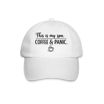 Kaffee- und Panik-Spa - Baseballkappe - Weiß/Weiß - Vorne