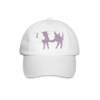 Cow Silhouette Farm Grunge Style - Baseball Cap - white/white - Front